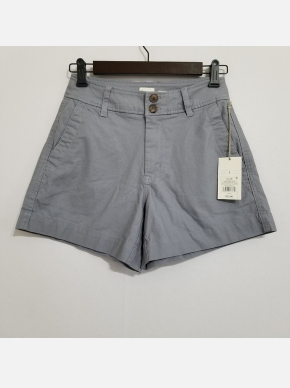 a new day Light Gray High-Rise Cotton Shorts
